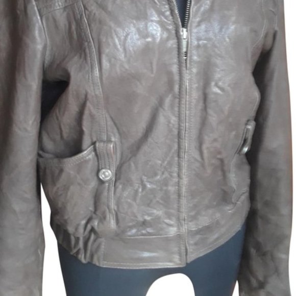 7 For All Mankind Brown/Khaki Fly-in-style Bomber - Picture 2 of 8